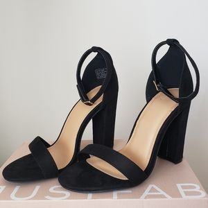 Black Wide Width Heels - JustFab - NEVER WORN